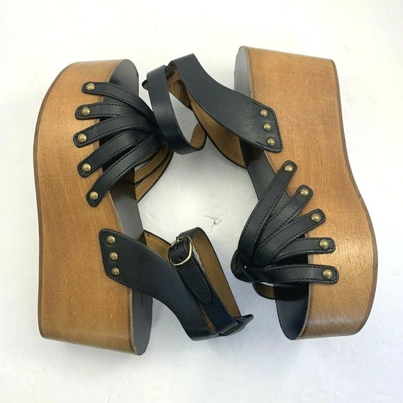 Isabel Marant Etoile Zia Leather Wooden sandal Sz5 - Picture 9 of 10
